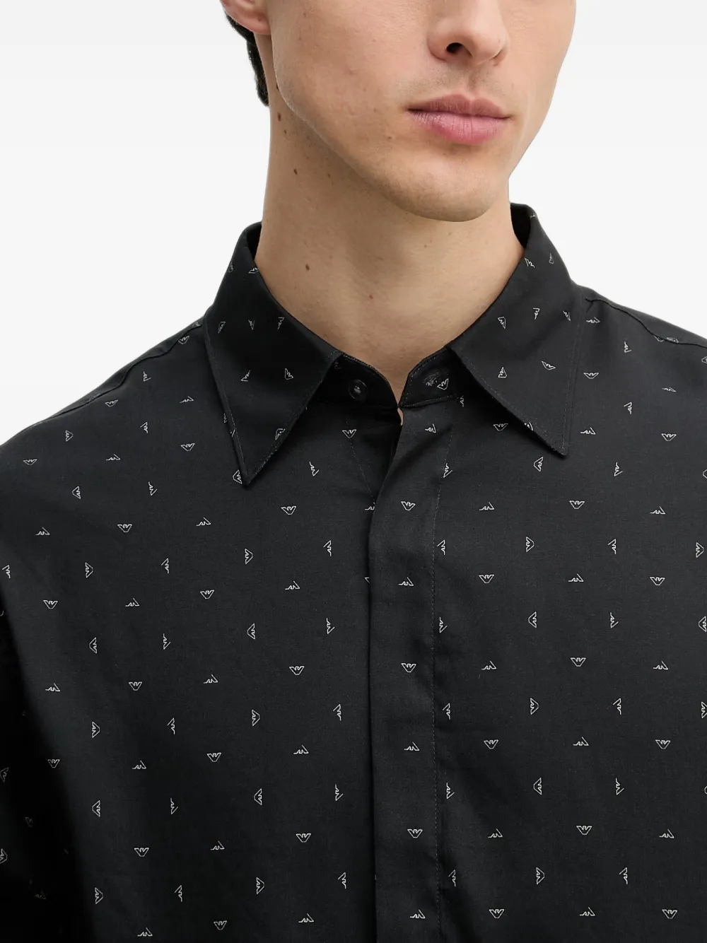 Emporio Armani Overhemd met print Zwart