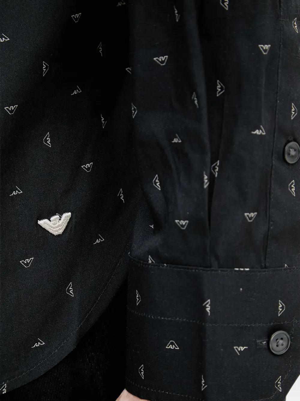 Emporio Armani Overhemd met print Zwart