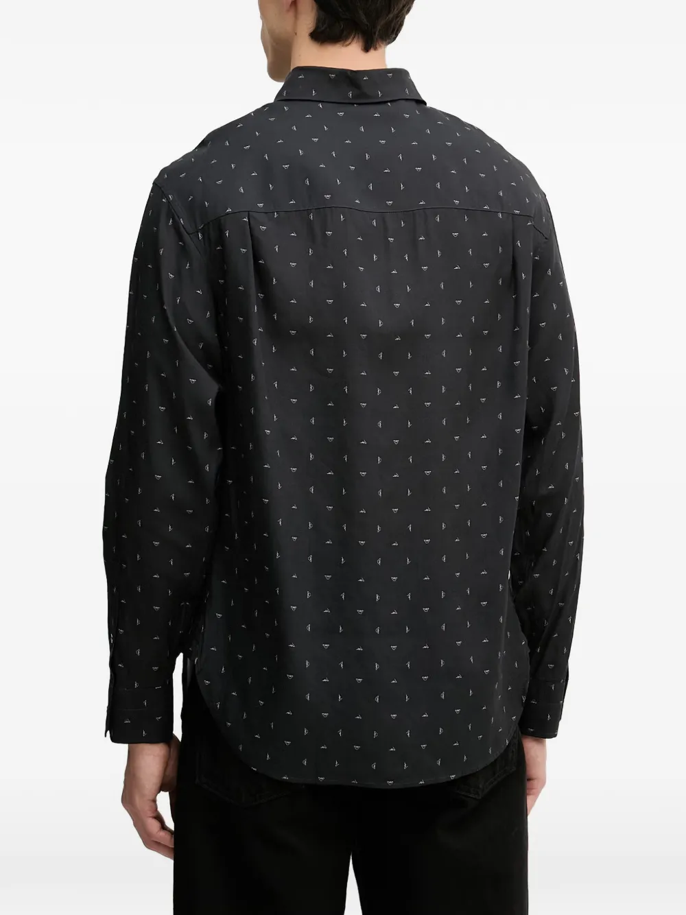 Emporio Armani Overhemd met print Zwart