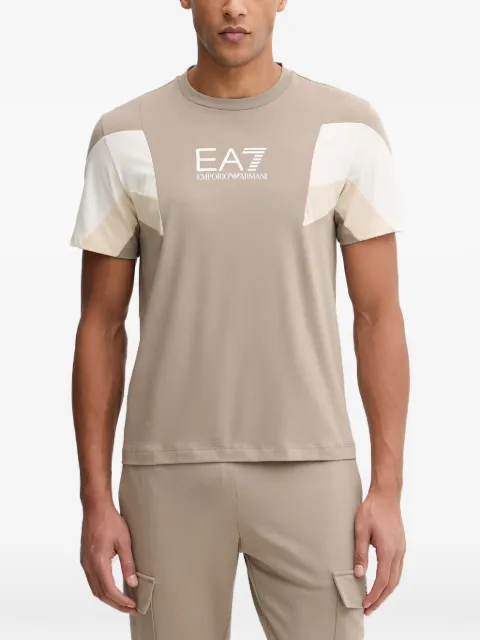 Ea7 Emporio Armani t-shirt colour block à logo imprimé