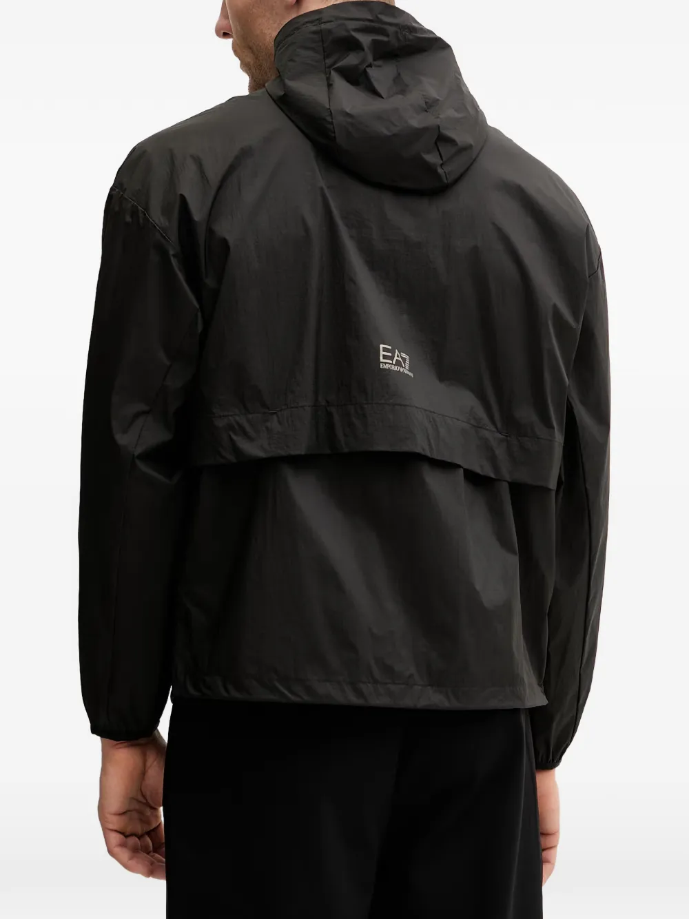 Ea7 Emporio Armani Windjack met logopatch Zwart