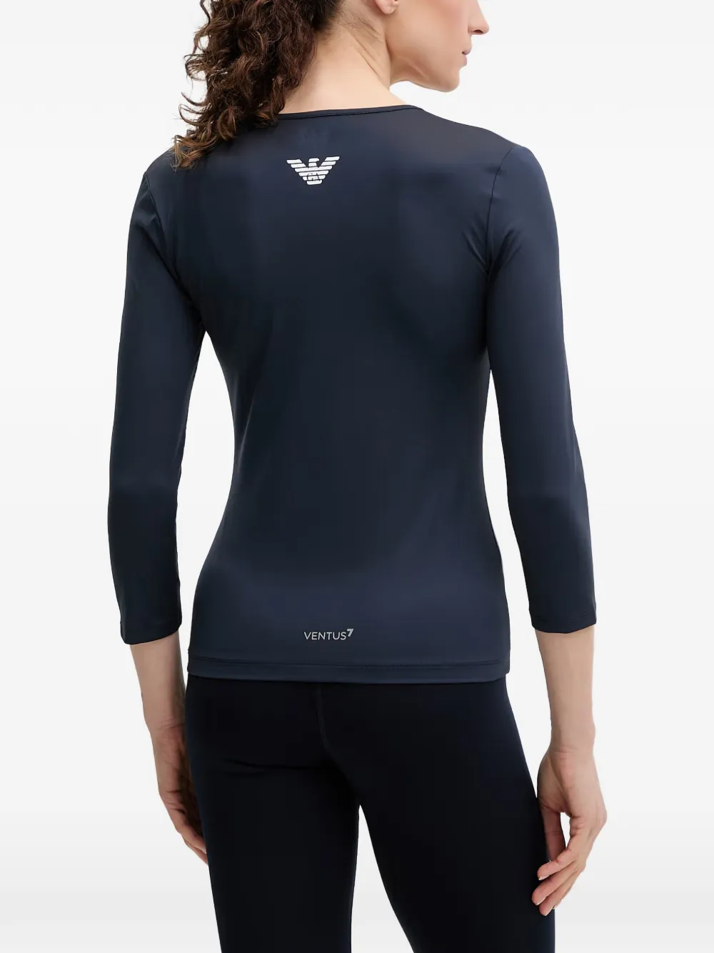 Ea7 Emporio Armani Tennis Pro Ventus7 T-shirt met logoprint Blauw