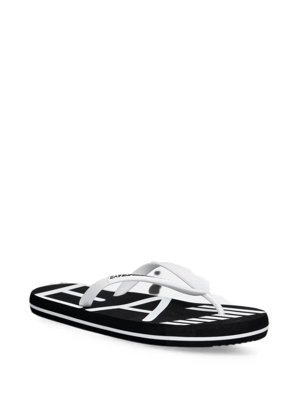 Ea7 Emporio Armani logo-print flip-flops Zwart