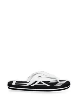 Ea7 Emporio Armani ロゴ フラットサンダル | ホワイト | FARFETCH JP