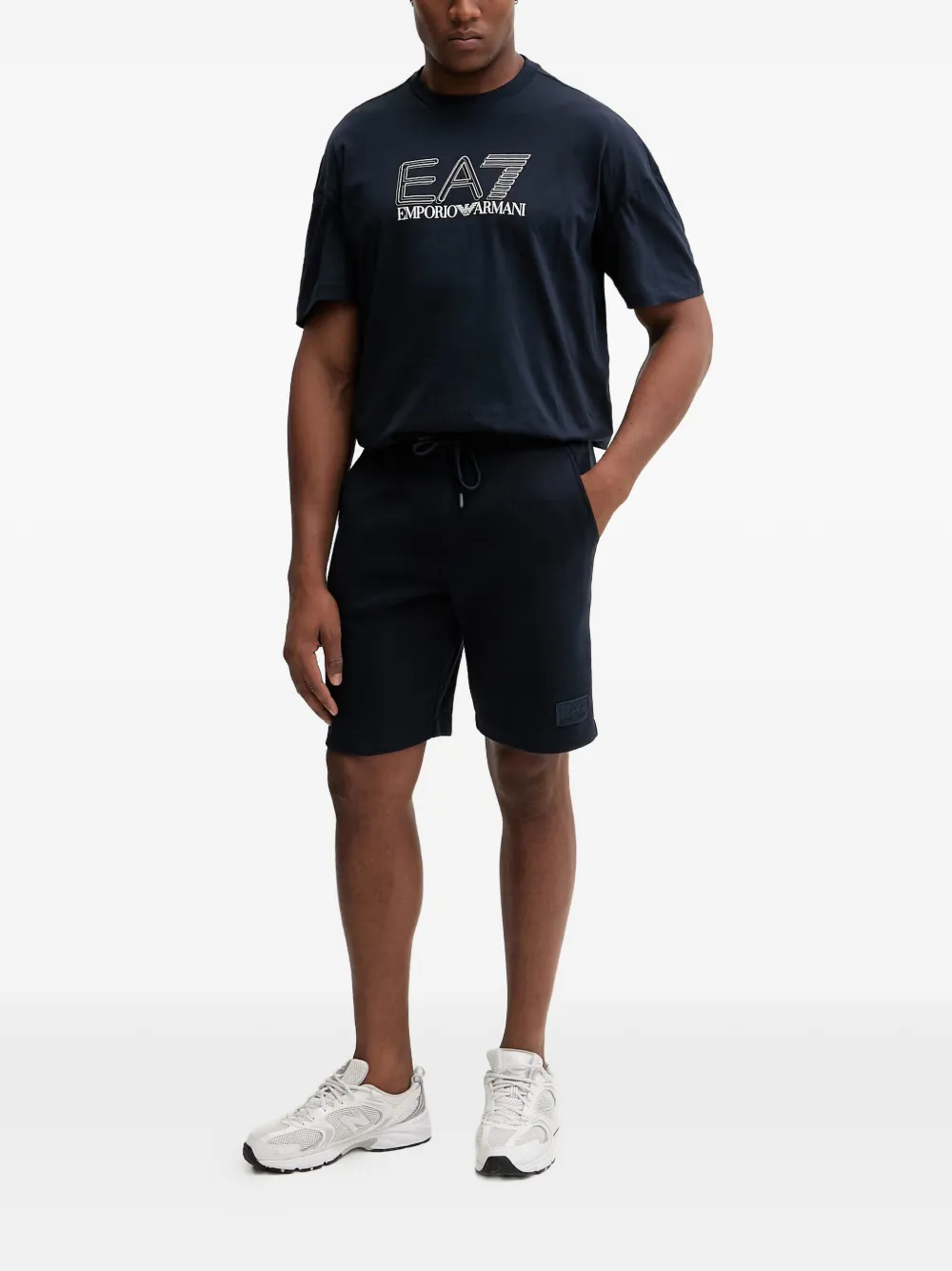 Ea7 Emporio Armani T-shirt met logoprint Blauw