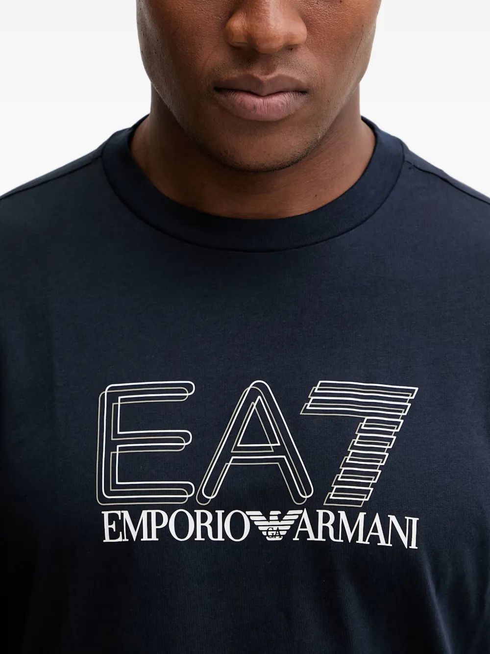 Ea7 Emporio Armani T-shirt met logoprint Blauw