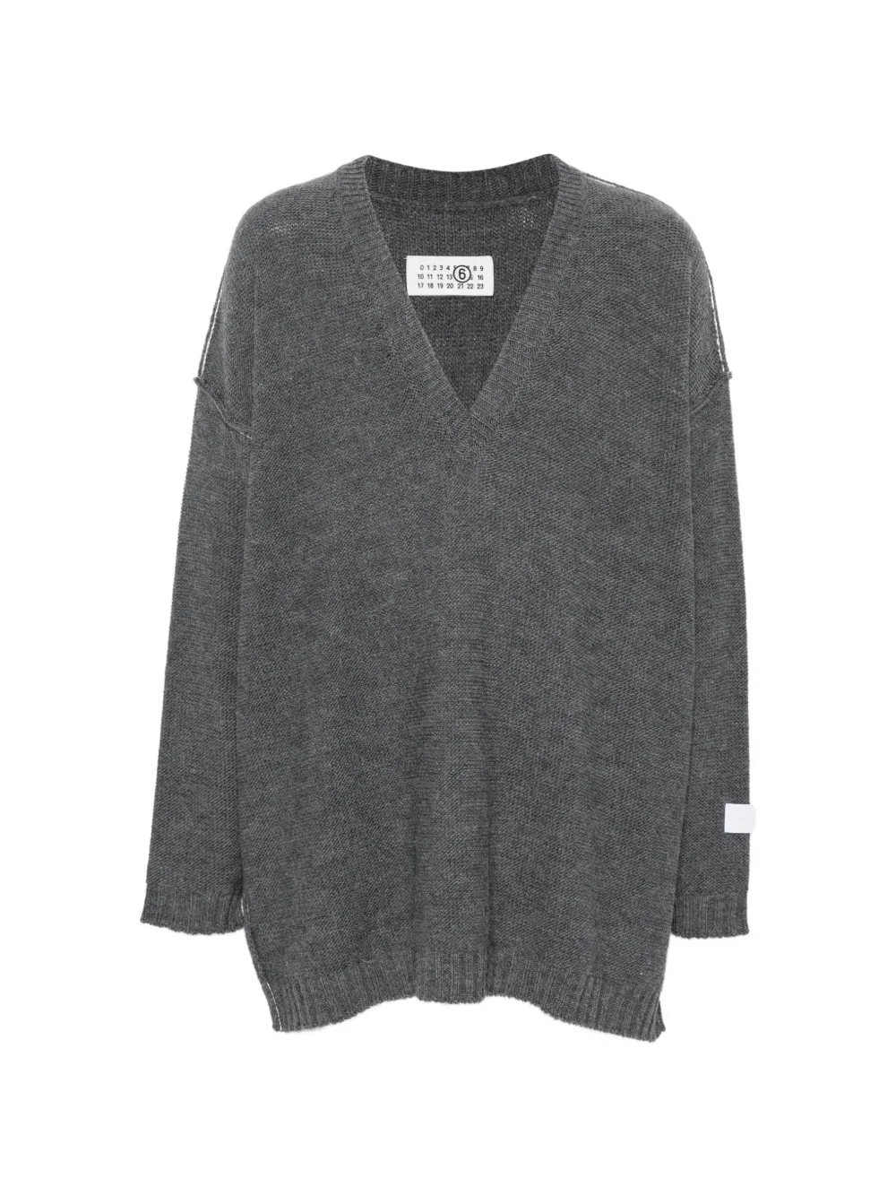 MM6 Maison Margiela V-neck drop-shoulder sweater - Grau