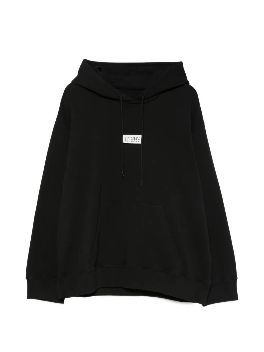 MM6 Maison Margiela logo-patch hoodie - Schwarz