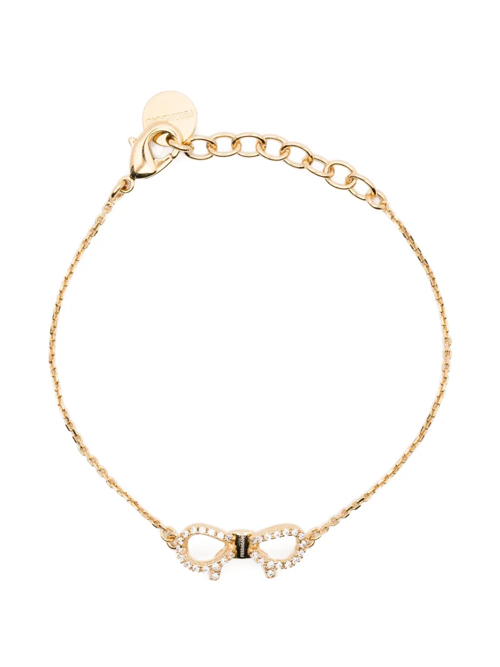 Ferragamo Vara bow crystal-embellished bracelet - Oro