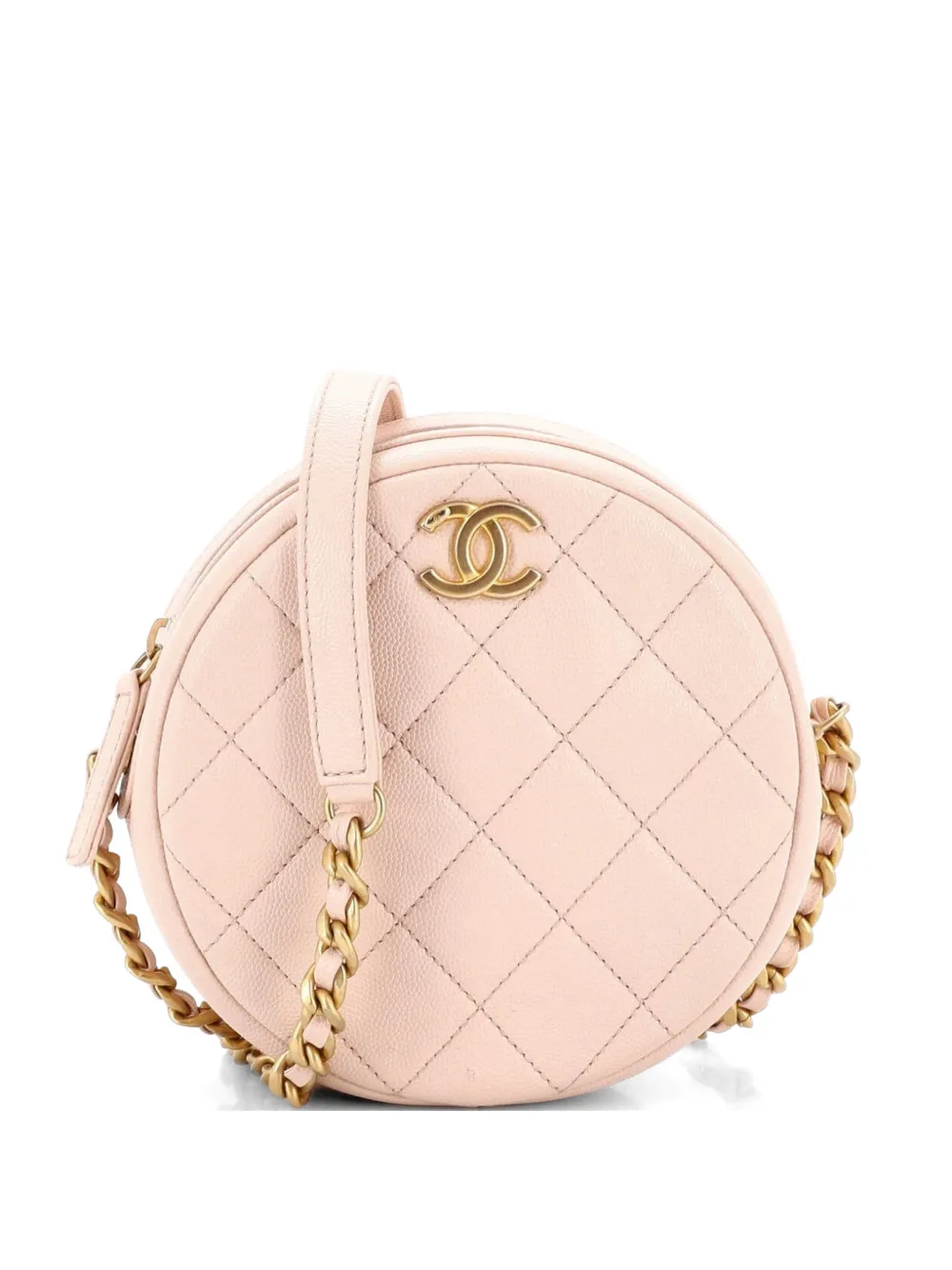 CHANEL Pre-Owned Borsa a tracolla piccola in pelle Caviar trapuntata con catena - Toni neutri