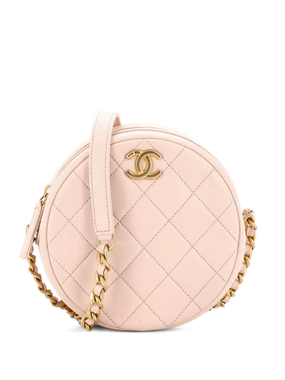 CHANEL Pre-Owned Borsa a tracolla piccola in pelle Caviar trapuntata con catena - Toni neutri