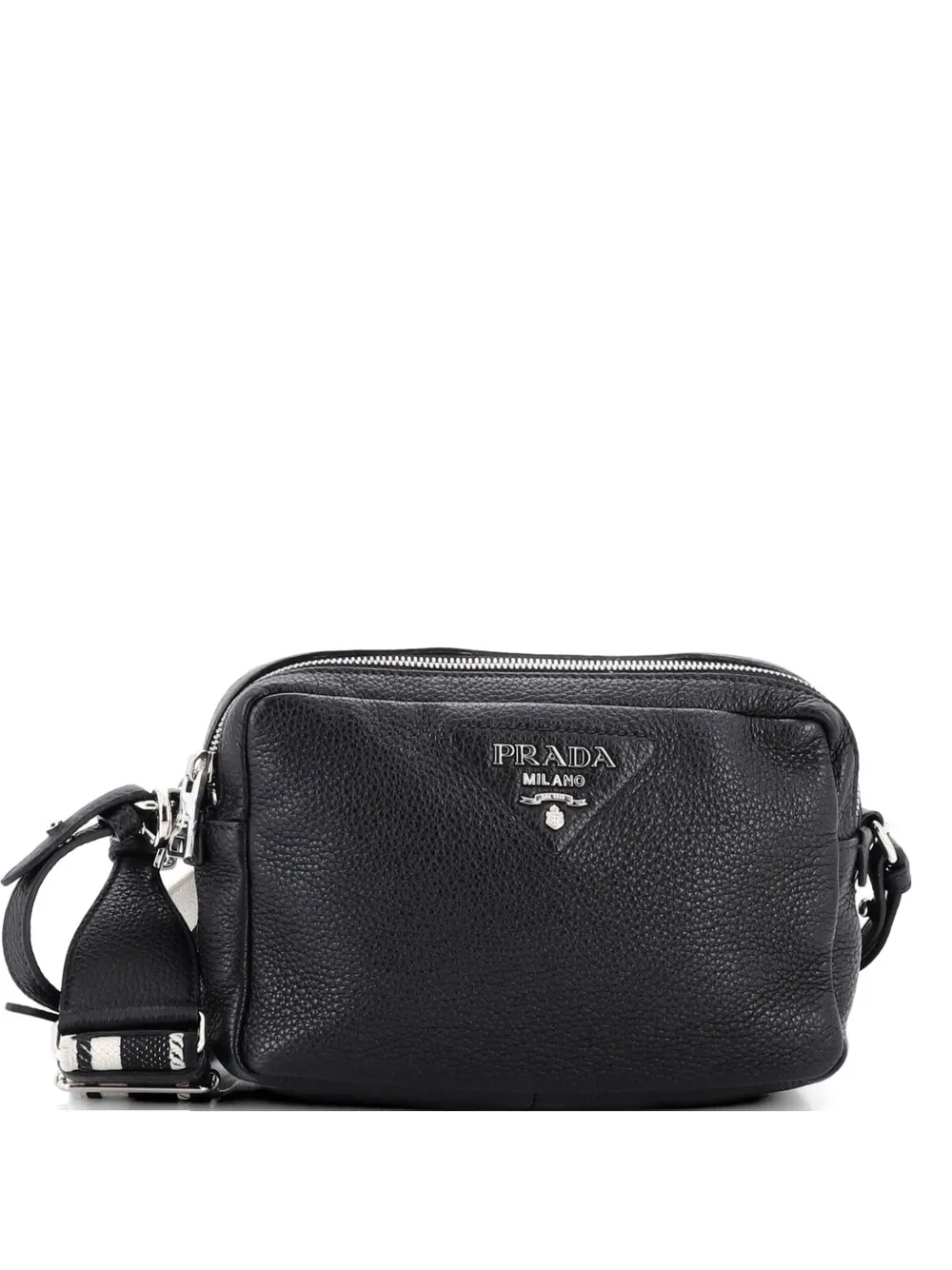 Prada Pre-Owned Flou Camera Vitello Daino Small crossbody bag - Nero