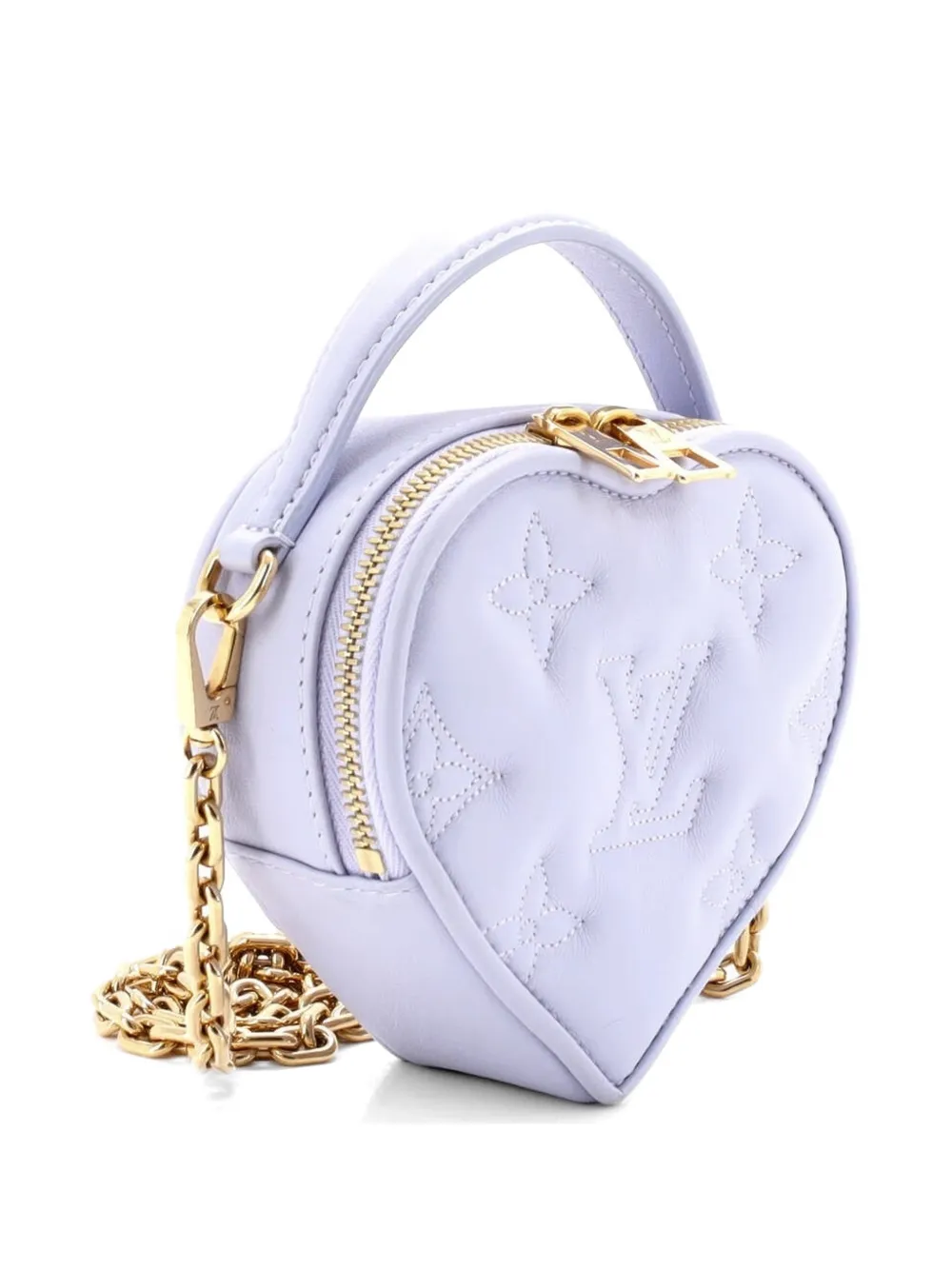 Louis Vuitton Pre-owned Pop My Heart Pouch Bag Bubblegram Leather Crossbody Bag in Purple, view 3