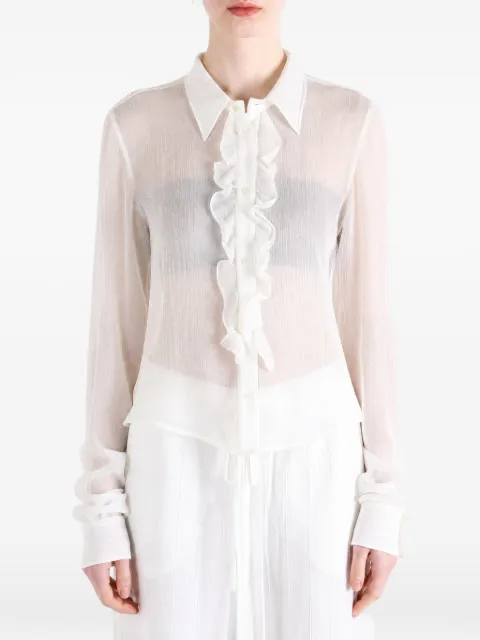 Ann Demeulemeester camisa con ribete de volantes