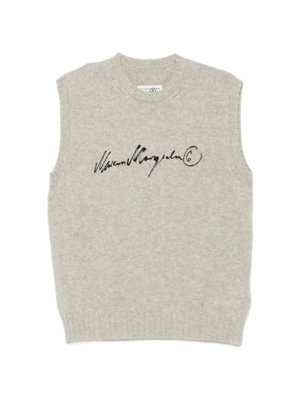 MM6 Maison Margiela logo-print knitted sweater - Grigio