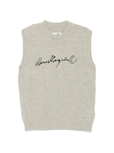 MM6 Maison Margiela logo-print knitted sweater