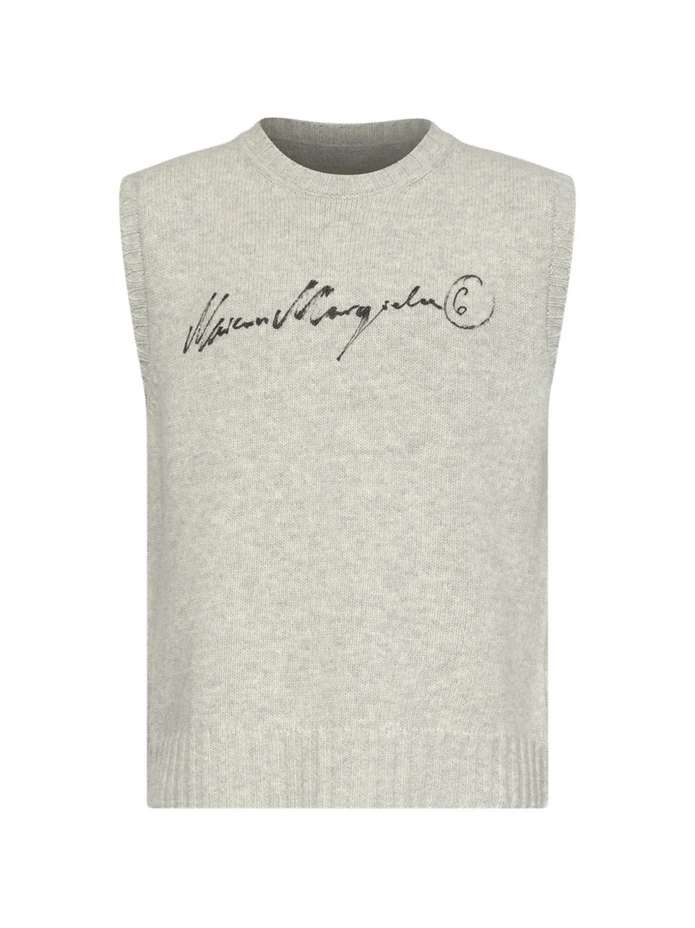 MM6 Maison Margiela logo-print knitted sweater - Grigio