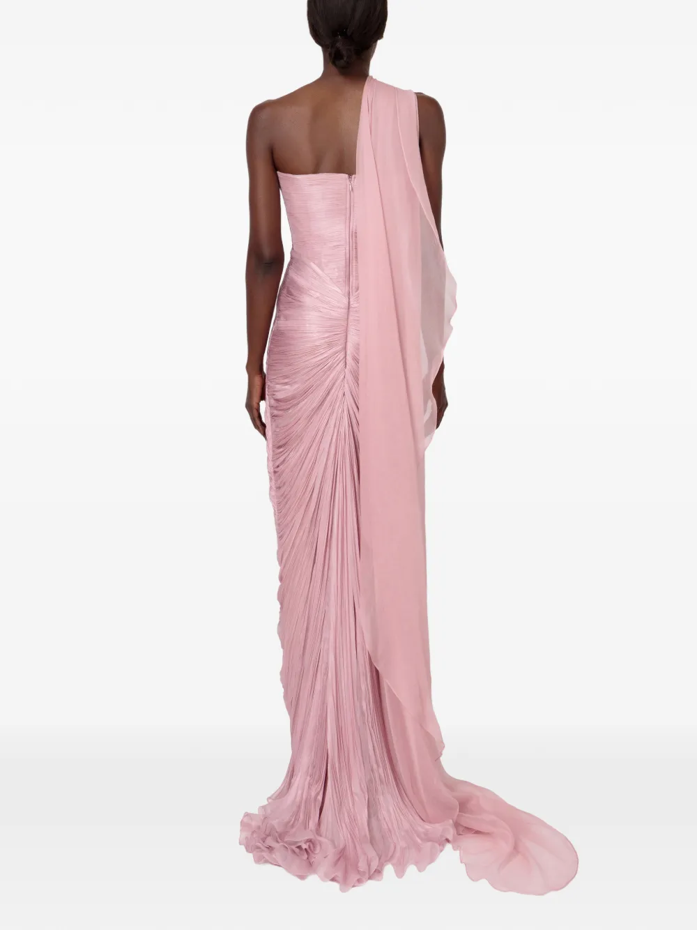 Iris Serban Kaya asymmetrische maxi-jurk met bloemapplicatie Roze