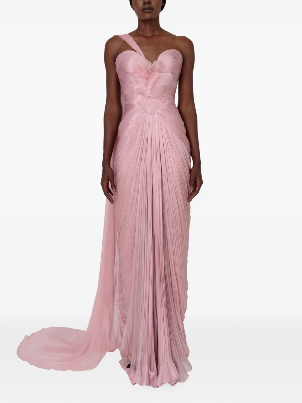 Iris Serban Kaya asymmetrische maxi-jurk met bloemapplicatie Roze