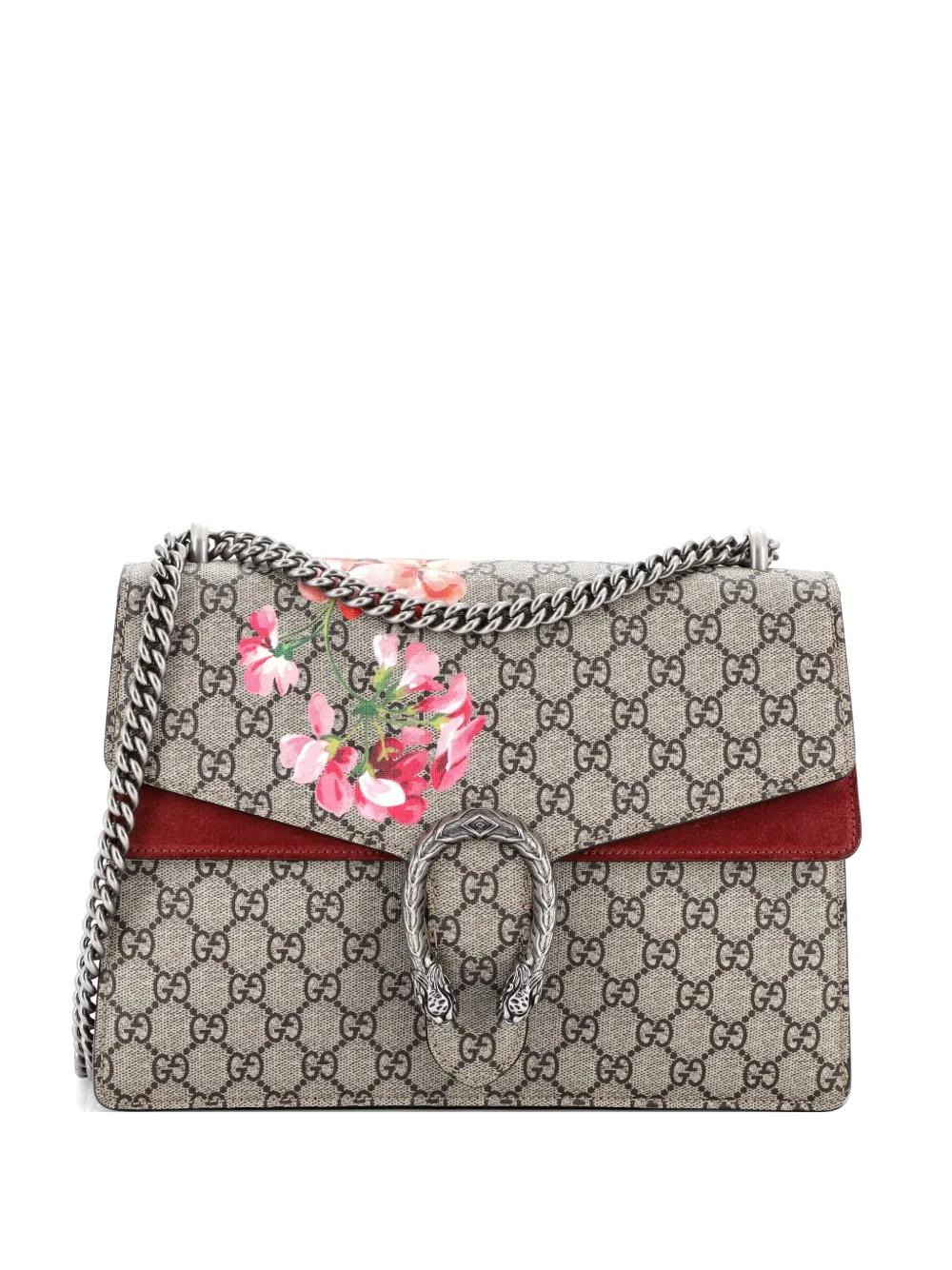 Gucci Pre-Owned Dionysus Bag Blooms Print GG Coated Canvas Medium shoulder bag - Braun