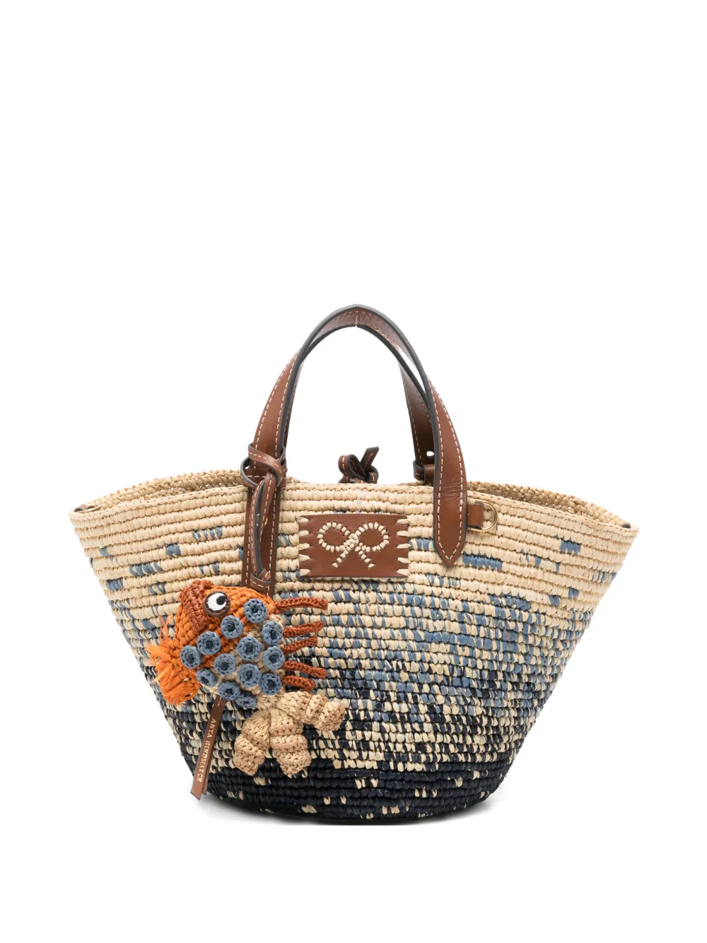 Anya Hindmarch small bow-detail woven tote bag - Toni neutri