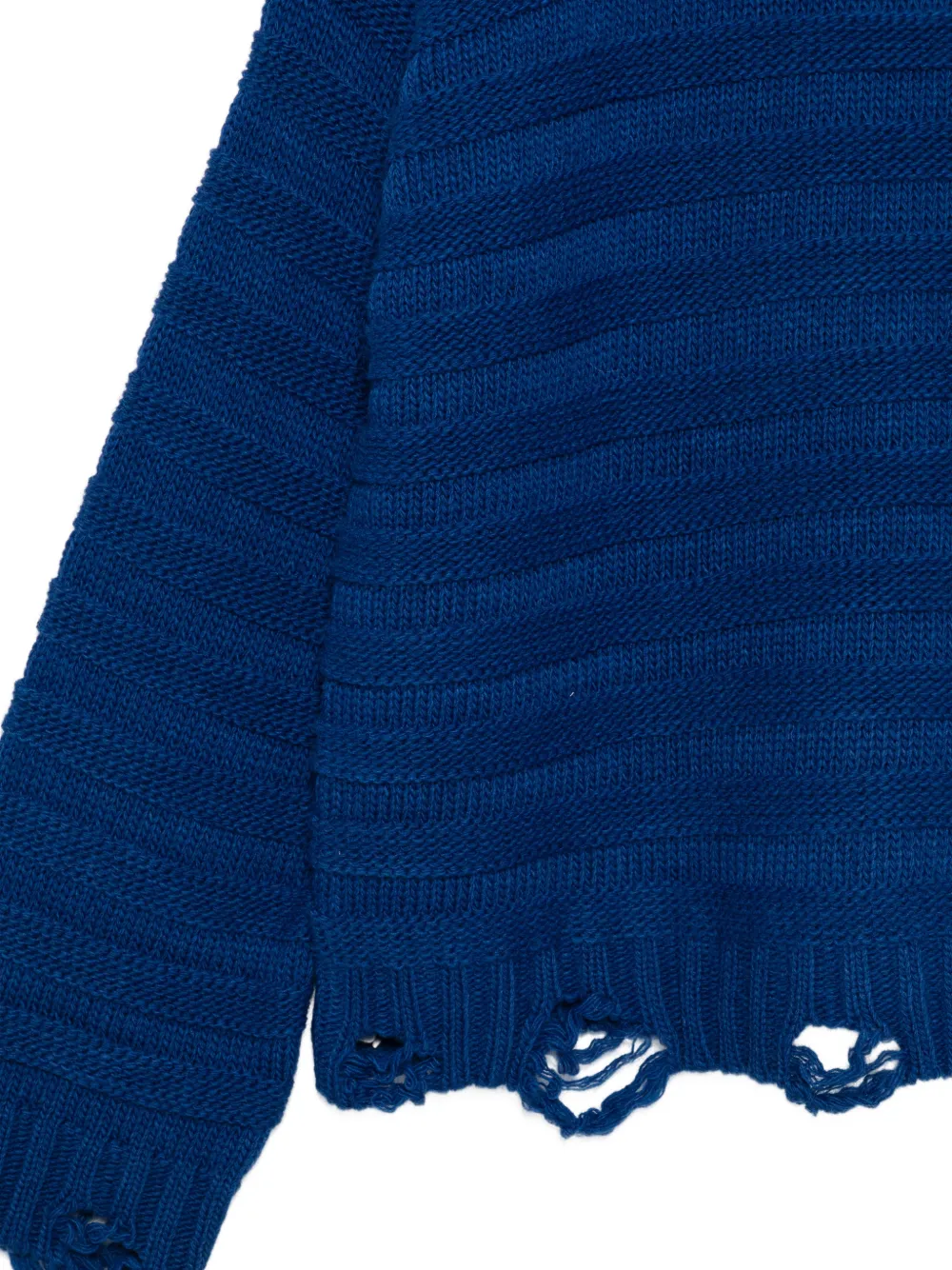 MM6 Maison Margiela Gerafelde ribgebreide trui Blauw