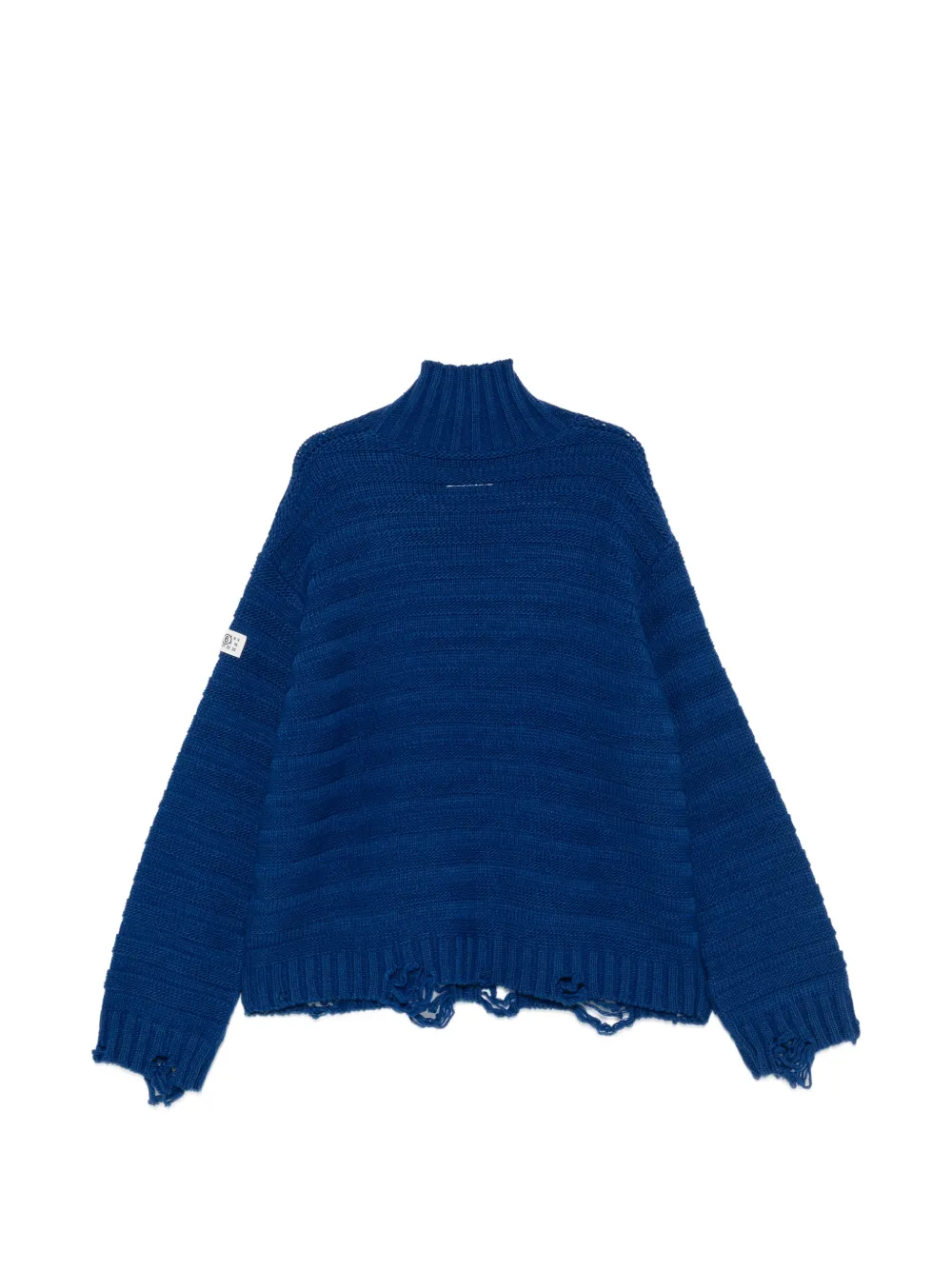 MM6 Maison Margiela Gerafelde ribgebreide trui Blauw