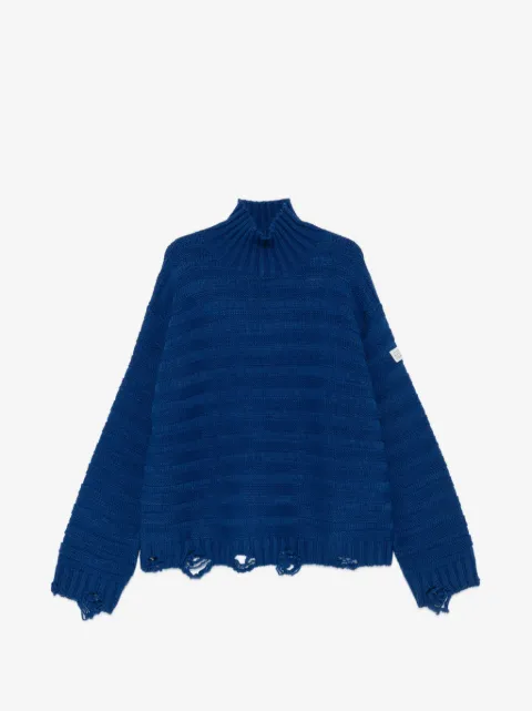 MM6 Maison Margiela distressed ribbed-knit sweater