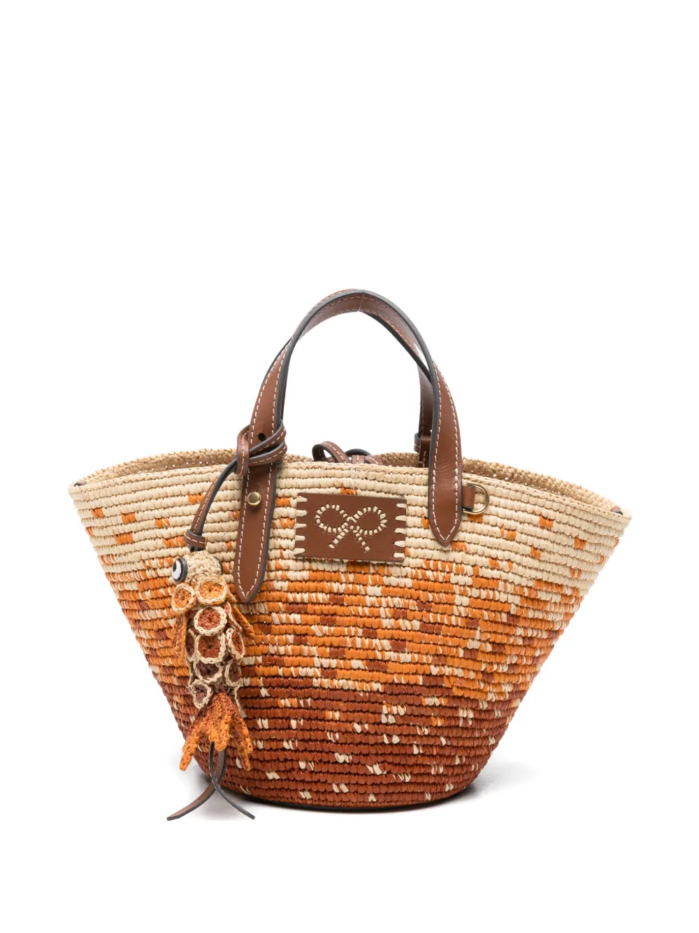 Anya Hindmarch small fish-charm woven tote bag - Toni neutri