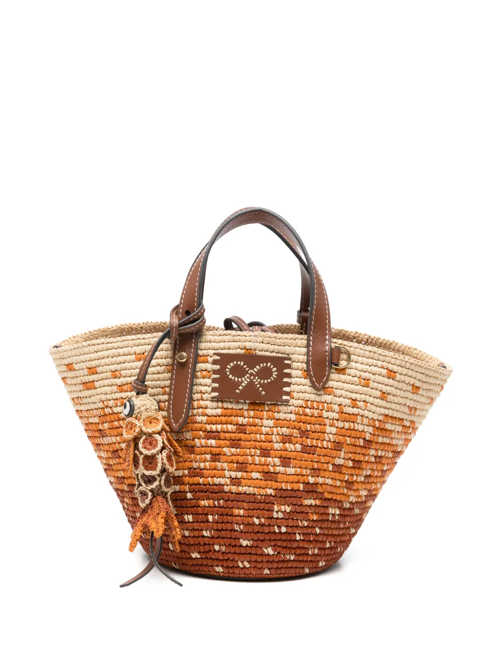 Anya Hindmarch small fish-charm woven tote bag - Toni neutri