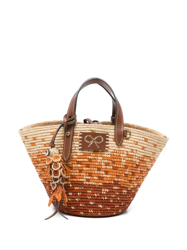Anya Hindmarch Small Woven Fish-charm Tote Bag in Neutrals