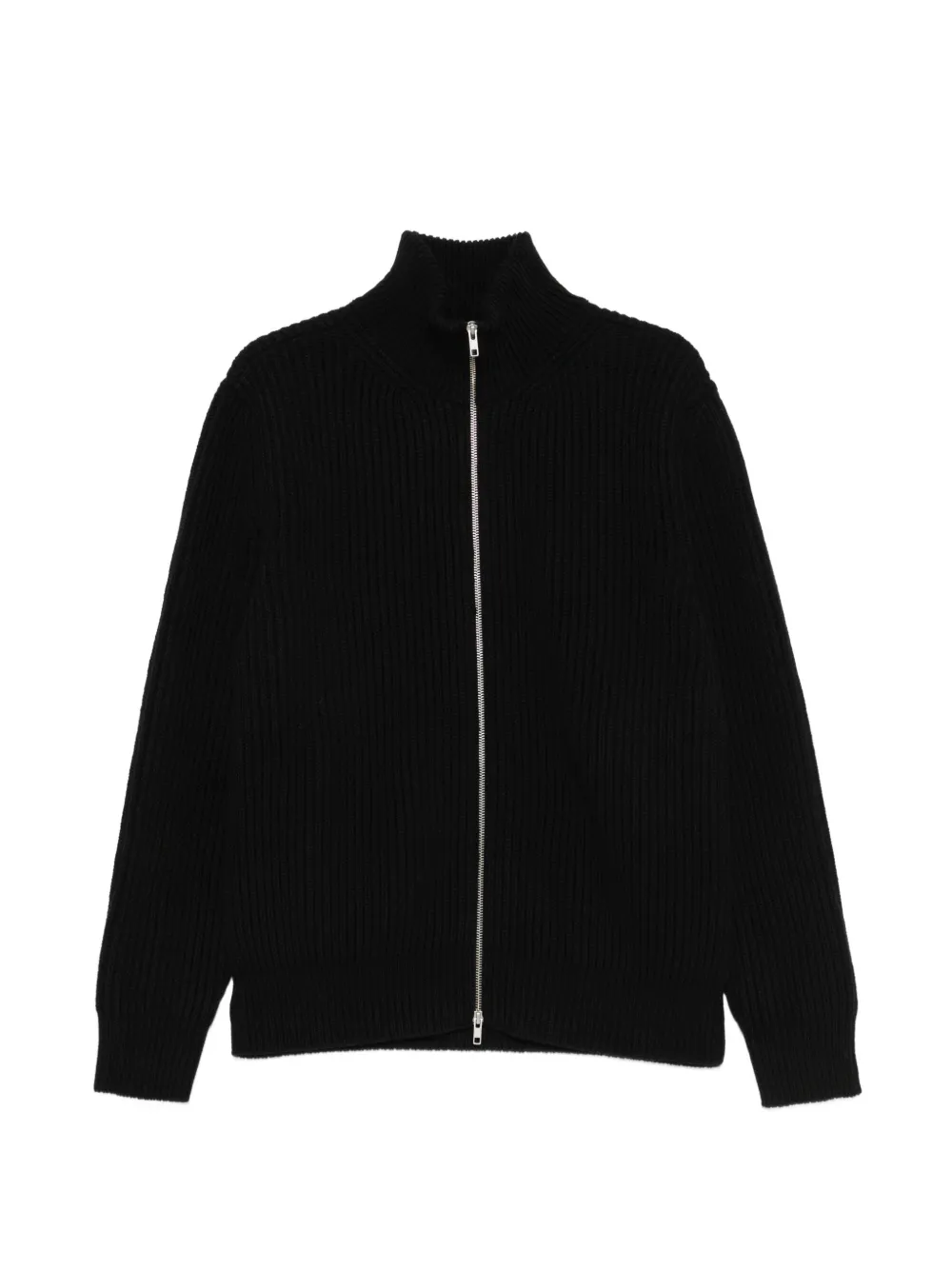 MM6 Maison Margiela ribbed-knit zip-up sweater - Nero