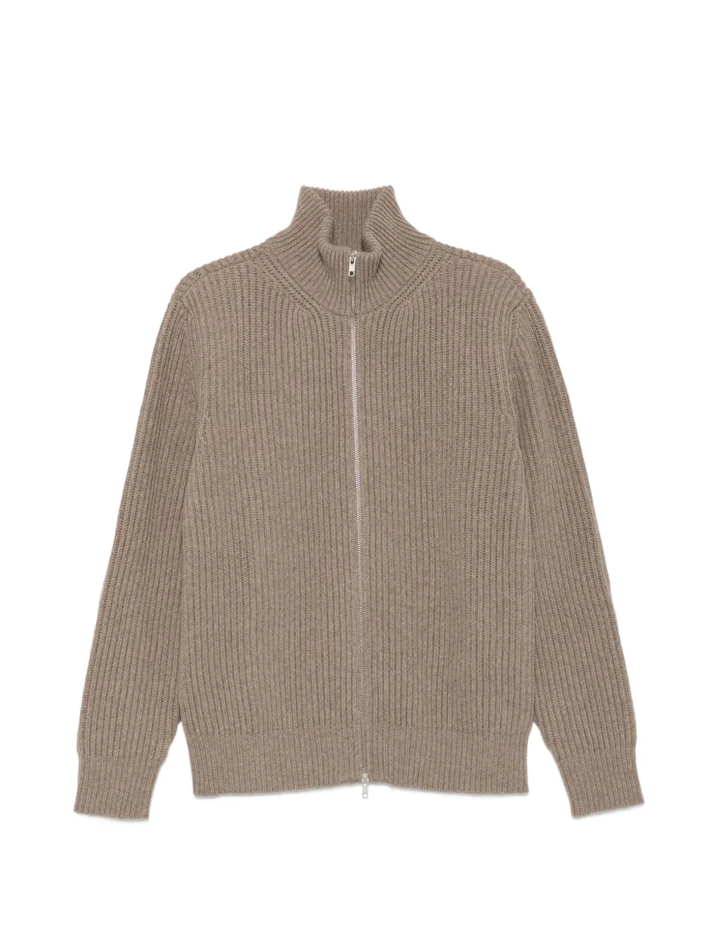 MM6 Maison Margiela ribbed-knit zip-up sweater - Grigio