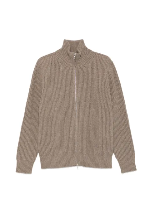 MM6 Maison Margiela ribbed-knit zip-up sweater
