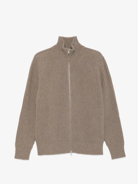 MM6 Maison Margiela ribbed-knit zip-up sweater