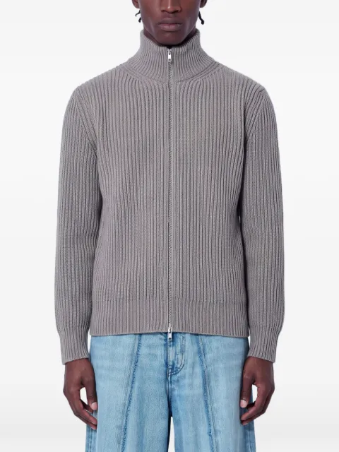 MM6 Maison Margiela ribbed-knit zip-up sweater