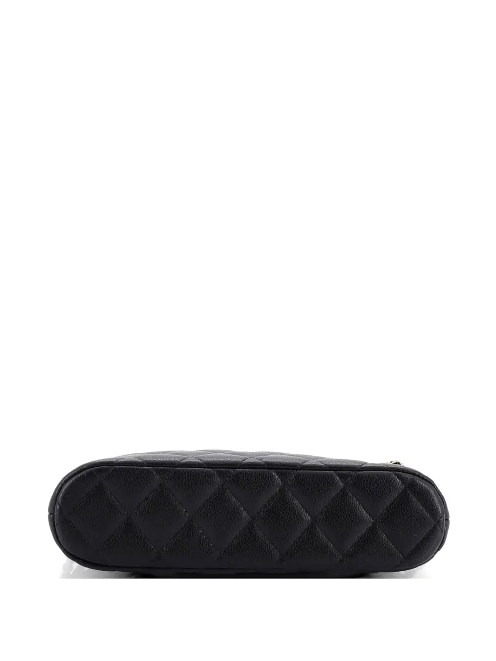 CHANEL Pre-Owned CC Dome Zip Clutch with Chain Quilted Caviar Small shoulder bag - Nero