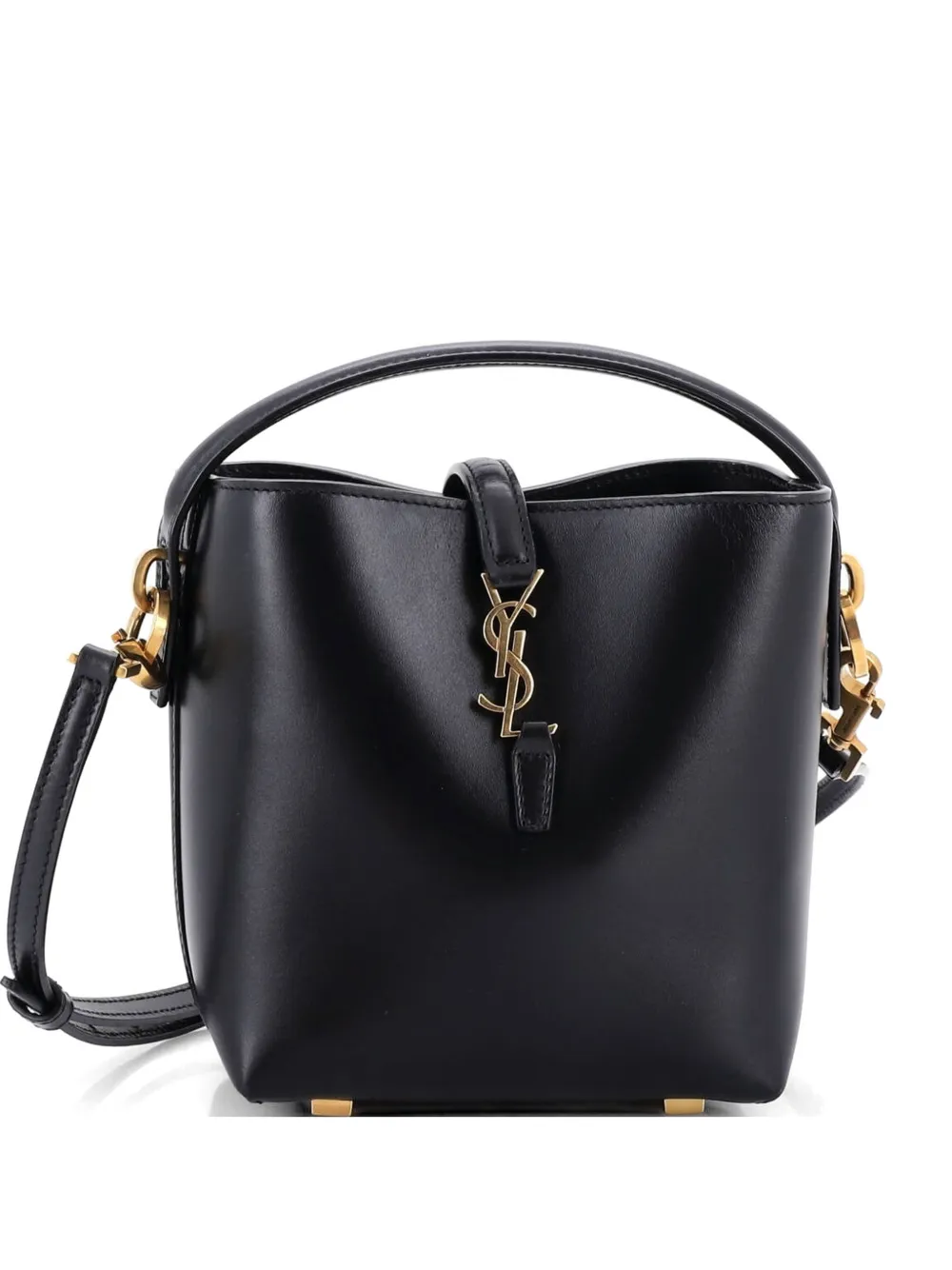 Saint Laurent Pre-Owned Borsa a secchiello Le 37 mini in pelle - Nero