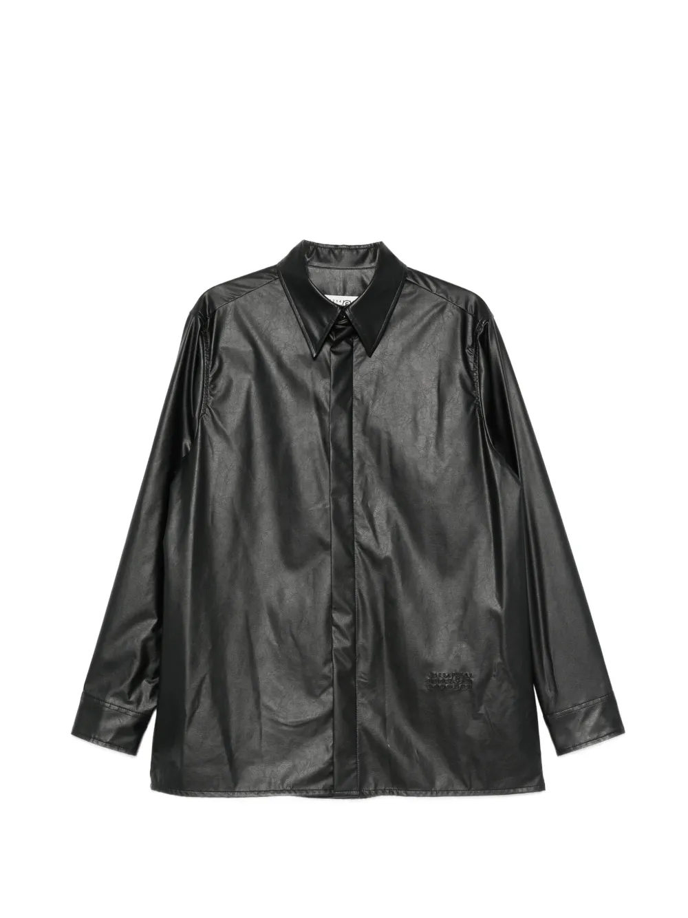 MM6 Maison Margiela logo-embossed shirt - Nero