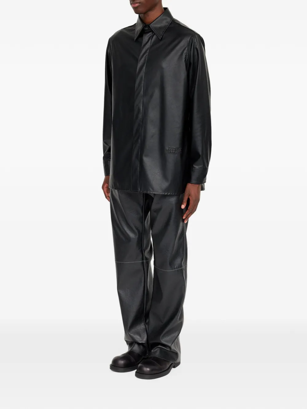 MM6 Maison Margiela Shirt met logo-reliëf Zwart