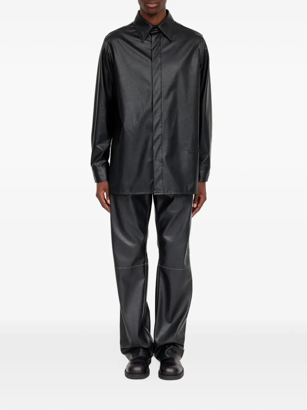 MM6 Maison Margiela Shirt met logo-reliëf Zwart