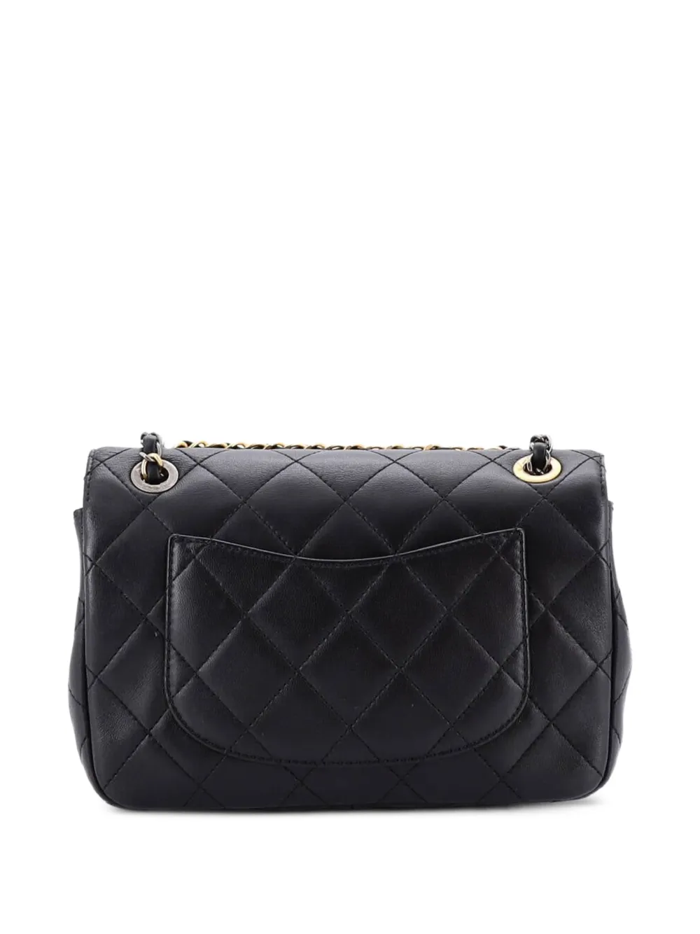  Chanel Pre-owned Petit Sac Porté épaule Coco Clips Flap Bag En Peau D'agneau Matelassée à Rabat - Noir 