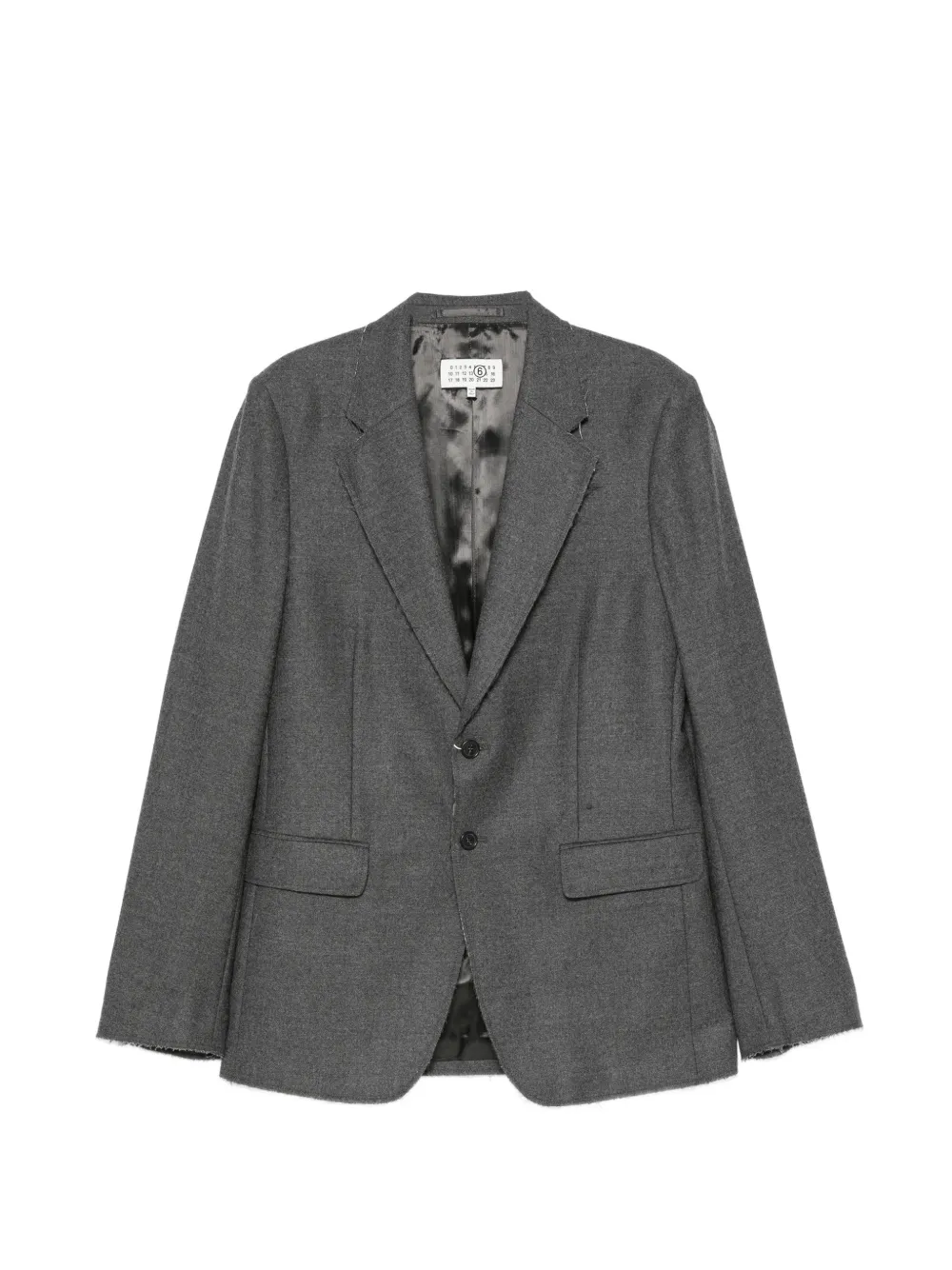 MM6 Maison Margiela frayed-edge blazer - Grigio