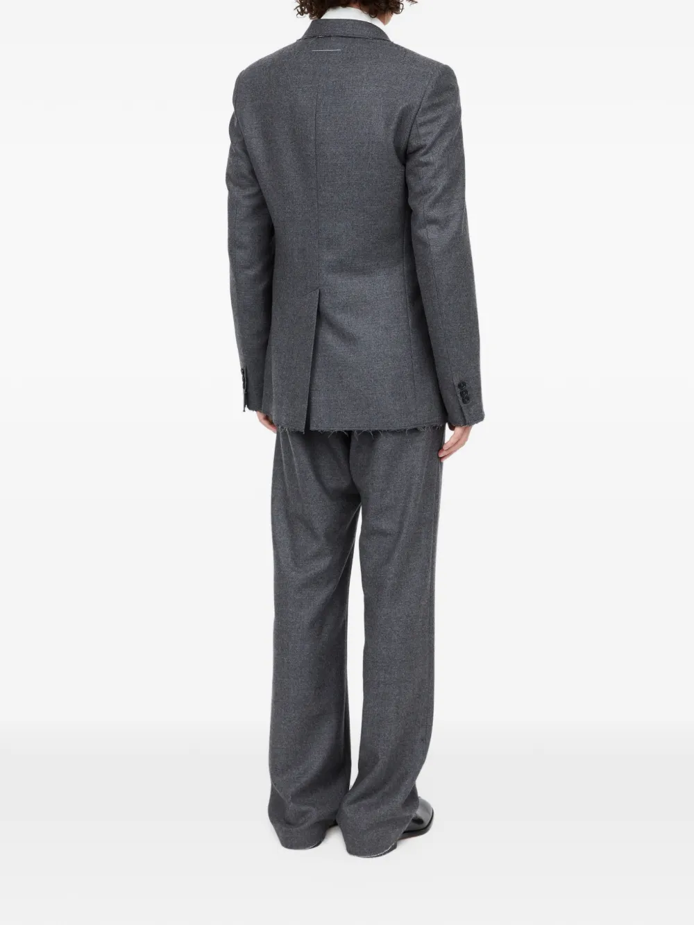 MM6 Maison Margiela Blazer met franje afwerking Grijs