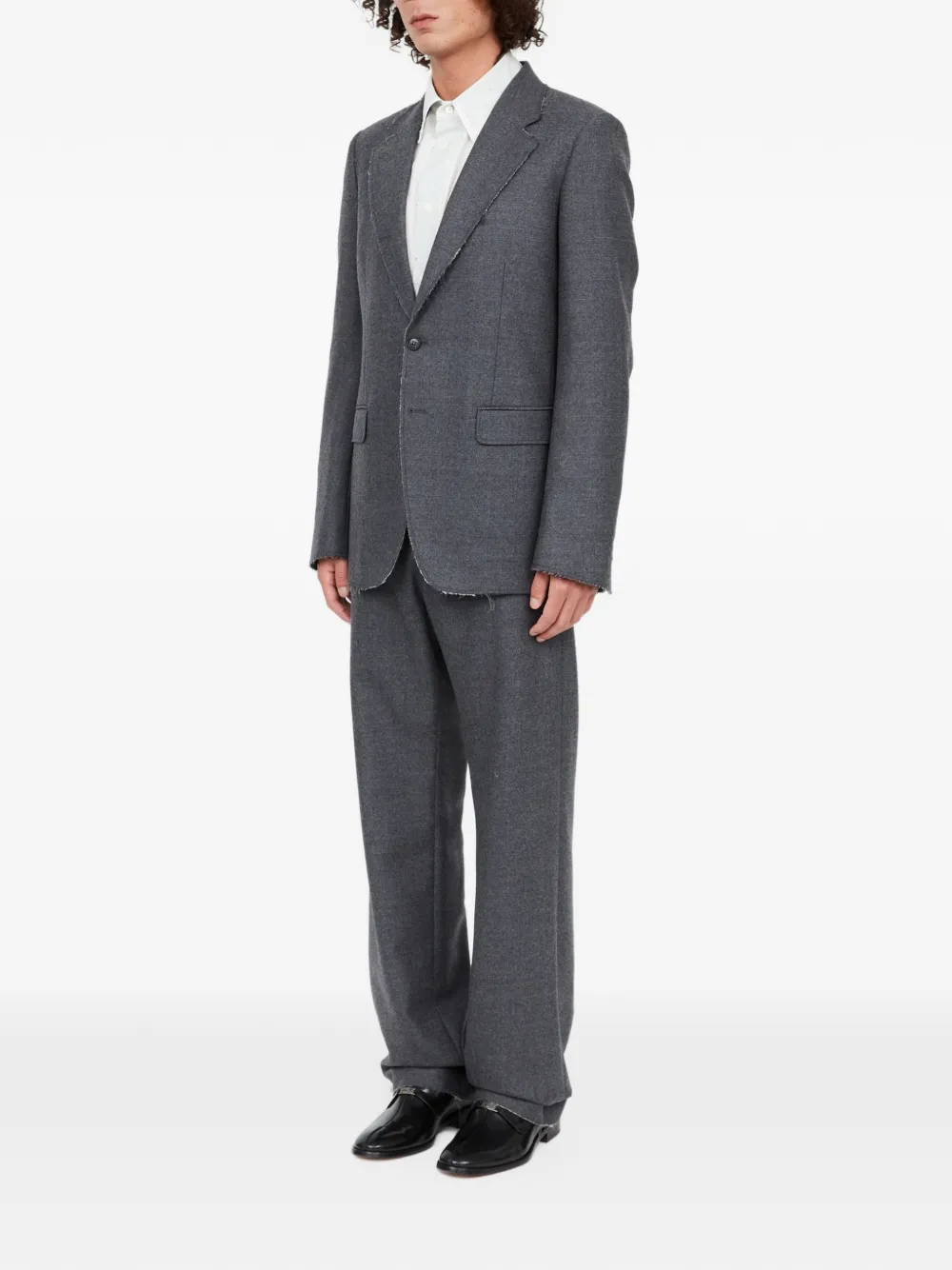 MM6 Maison Margiela Blazer met franje afwerking Grijs
