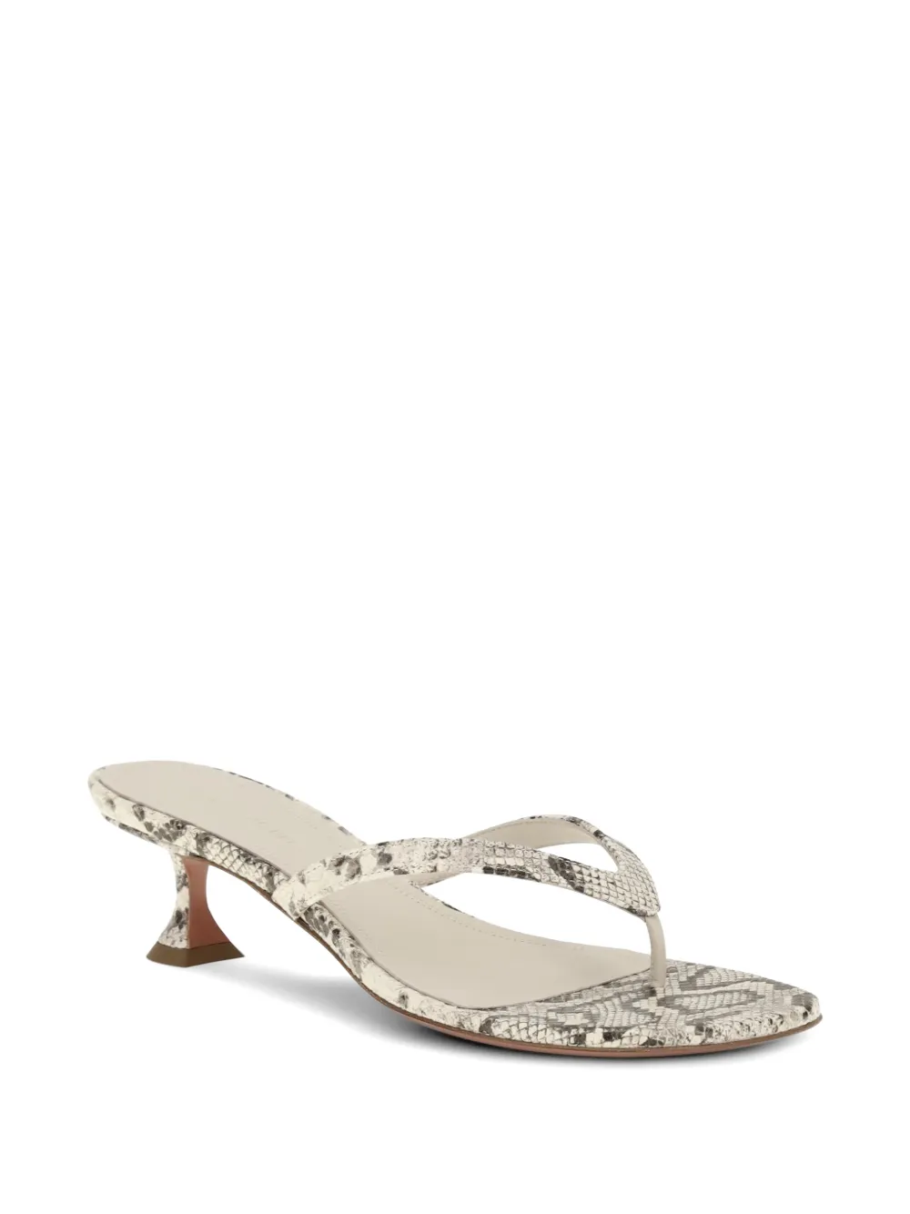 Amina Muaddi Juliette snake-effect thong pumps Grijs