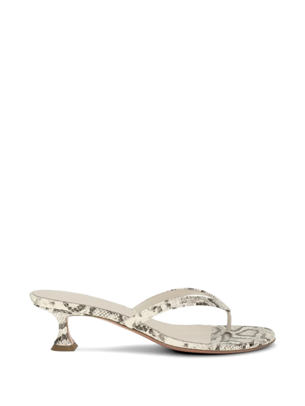 Amina Muaddi Juliette snake-effect thong pumps Grijs