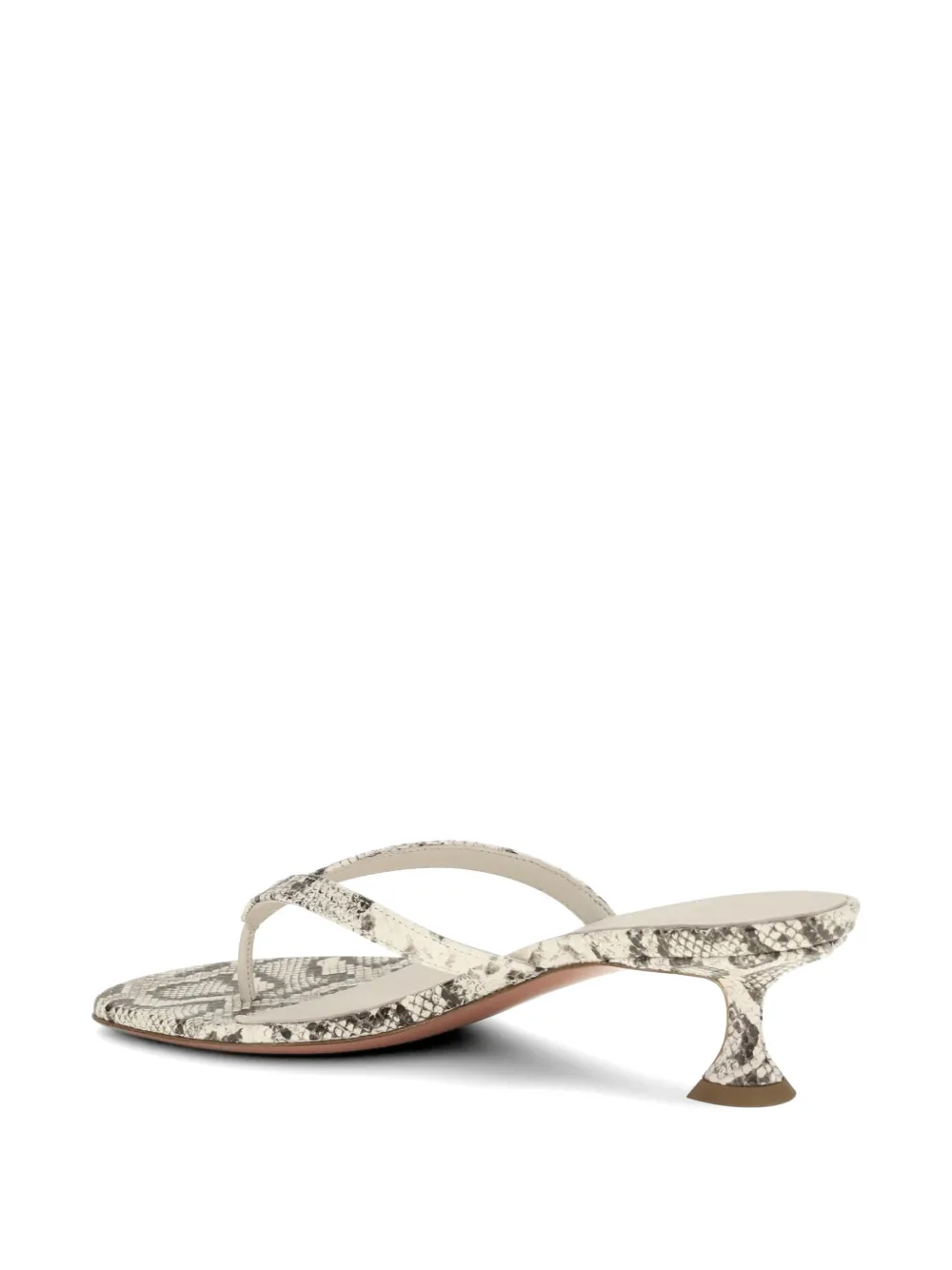 Amina Muaddi Juliette snake-effect thong pumps Grijs