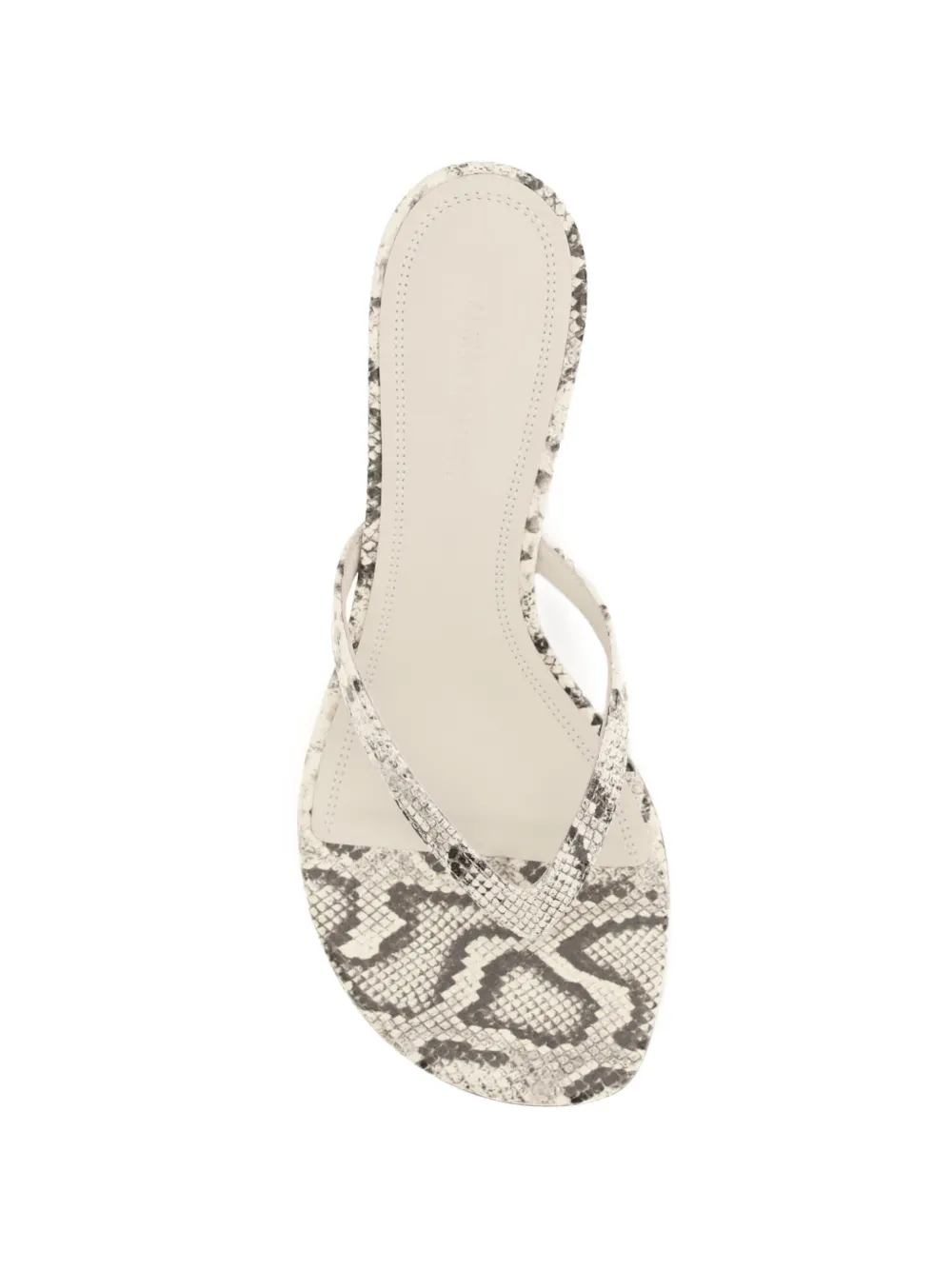 Amina Muaddi Juliette snake-effect thong pumps Grijs