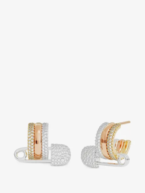 APM Monaco Tricolor Morse safety-pin earrings